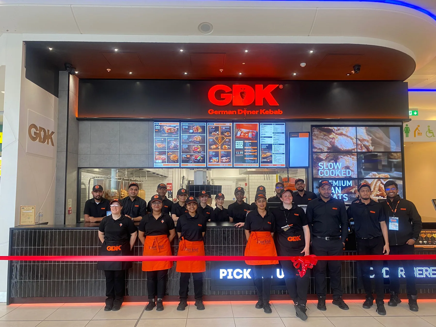 German Doner Kebab shopfront at White Rose, Leeds